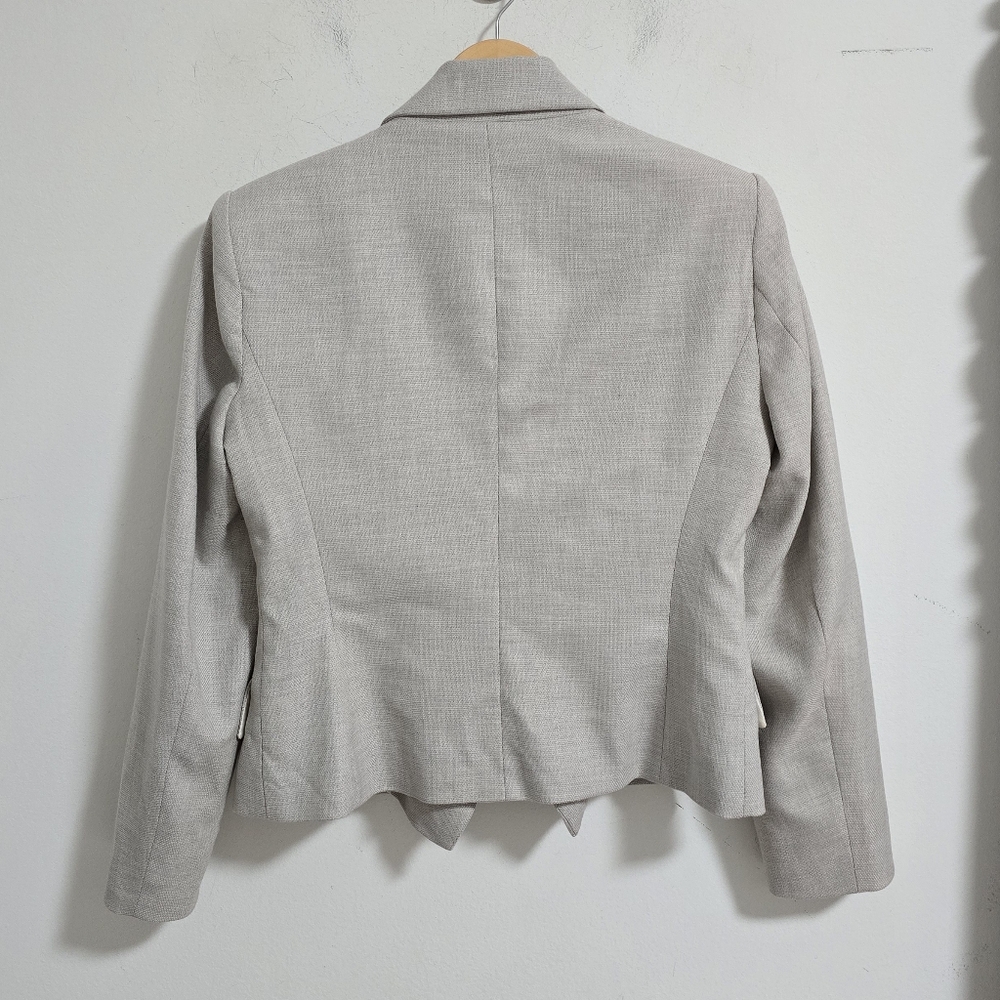 Zara gray double breasted cropped blazer jacket size L - Picture 11 of 11